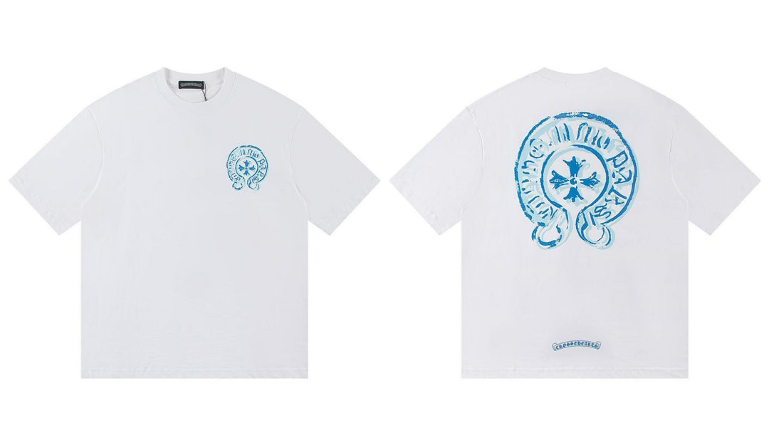 Chrome Hearts Summer Embroidery Print Cotton T-Shirt Short-Sleeve