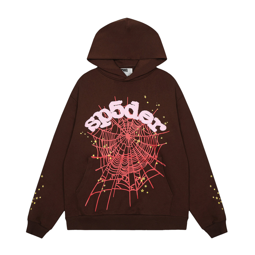 Sp5der 555555 star pattern hooded trousers and sweatshirt