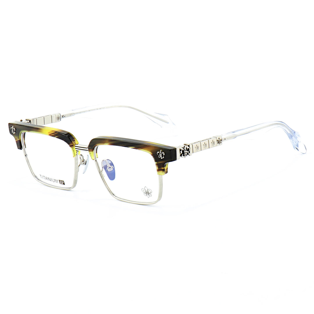 Chrome Hearts half-rimmed accordion temple glasses