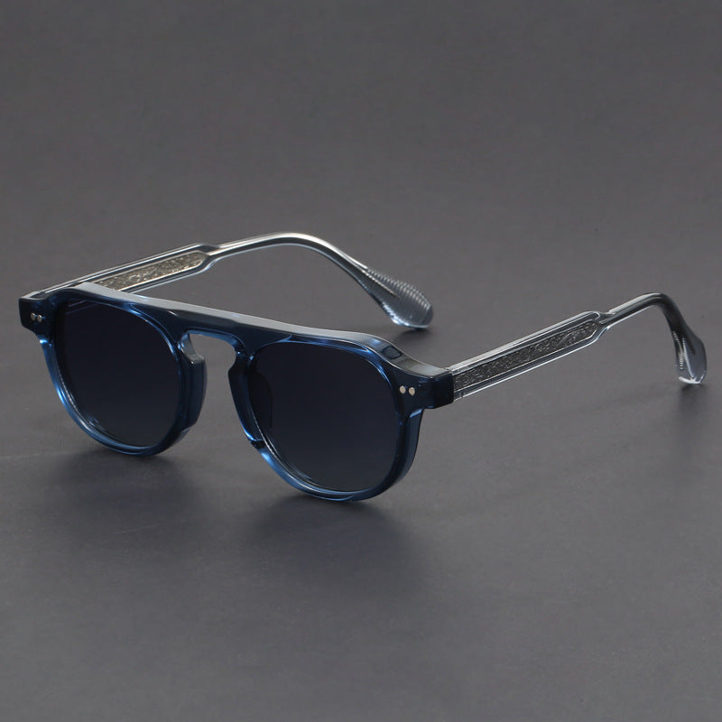 Retro round aviator sunglasses