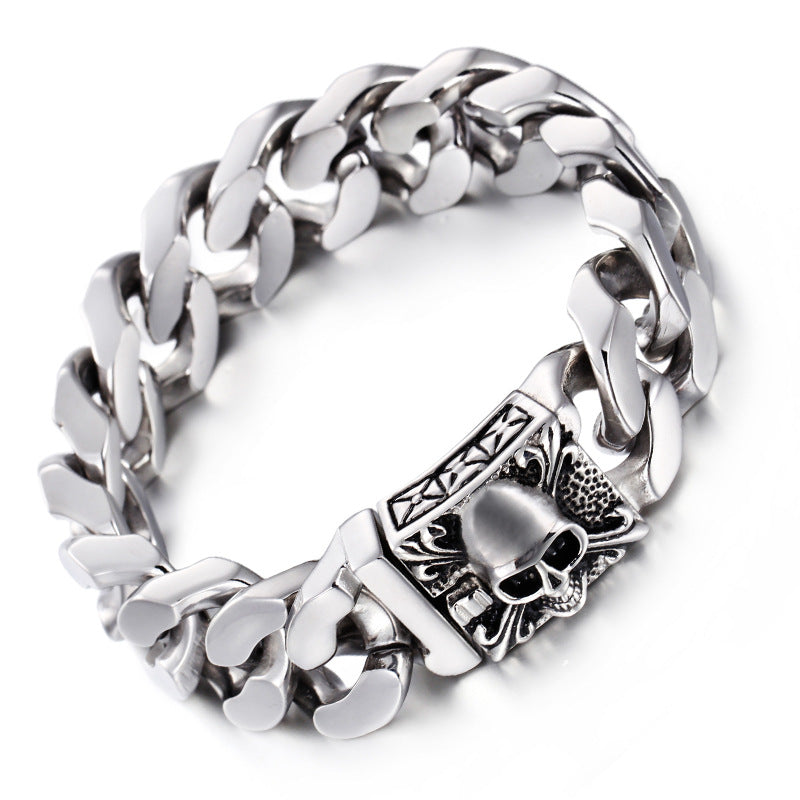 Skull Cuban chain titanium steel bracelet