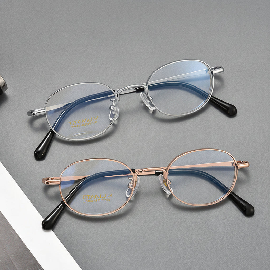 Wide-rim Oval Full-rim Small Frame Glasses