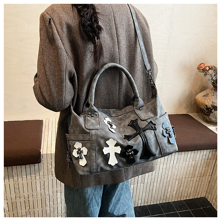 Chrome Hearts grey Patchwork Travel Bag