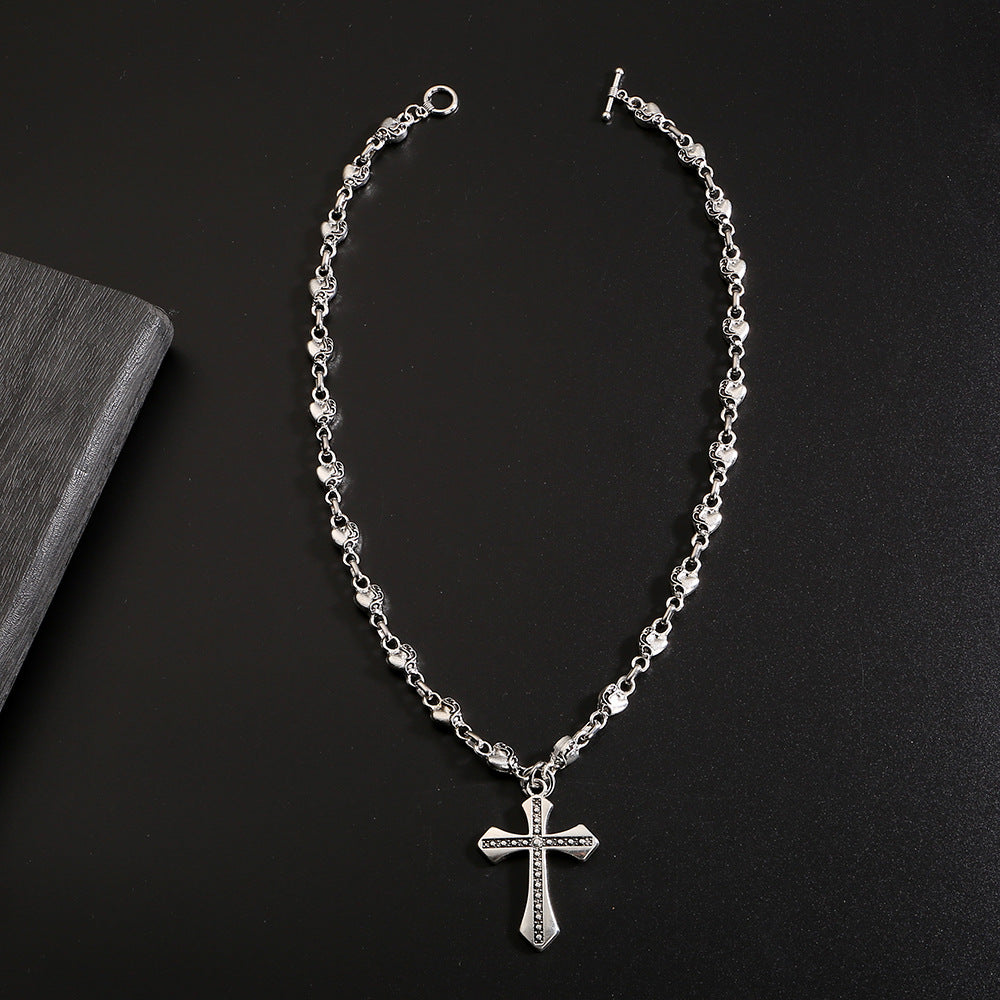 Chrome Hearts Style Dark Cross Necklace