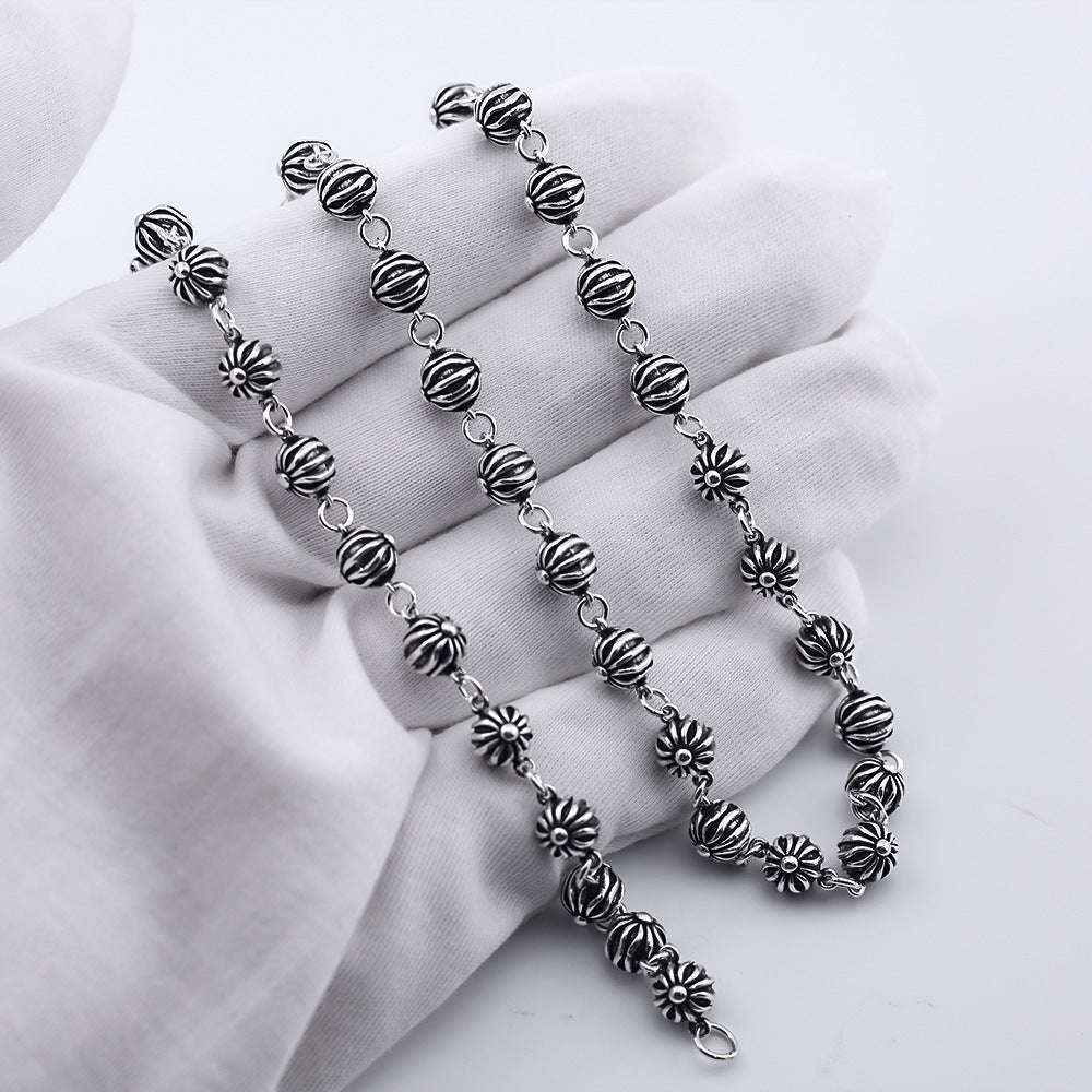 chrome hearts round bead necklace