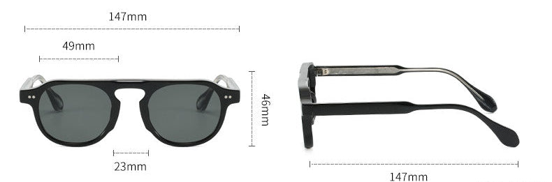 Retro round aviator sunglasses