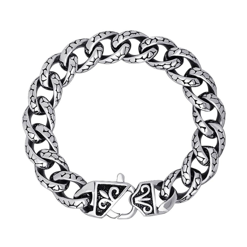 Retro Hip Hop Leopard Print Stainless Steel Bracelet
