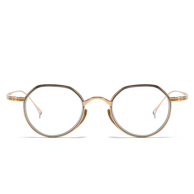 Irregular full-rimmed wide-rimmed eyeglasses for small faces