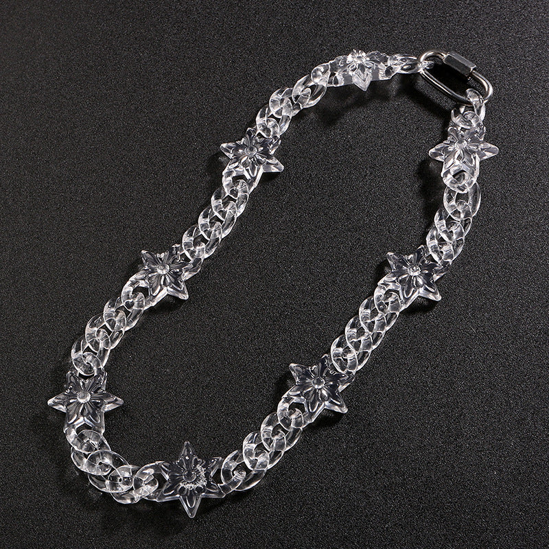 Chrome Hearts transparent resin acrylic cross necklace