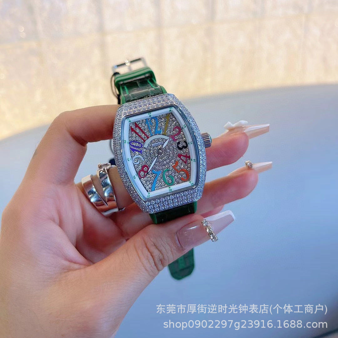 FM-Style Starry Sky Tonneau-Shaped Large-Dial Watch