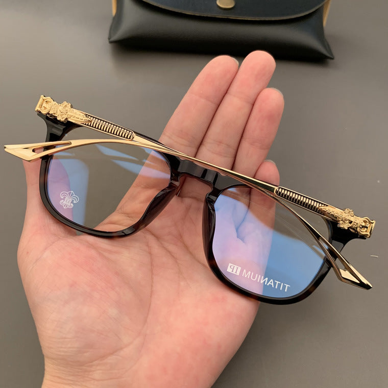Chrome Hearts square acetate, pure titanium eyeglasses for nearsightedness