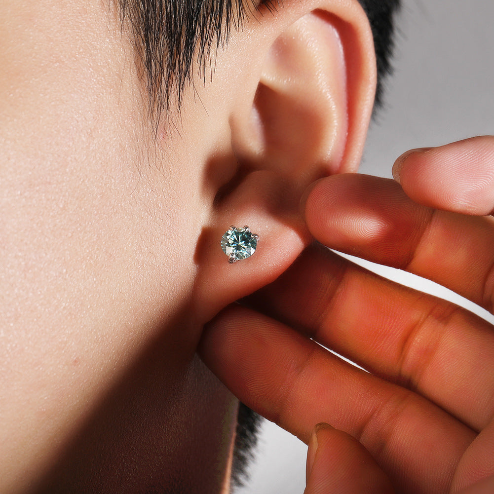 S925 silver moissanite dragon claw earrings