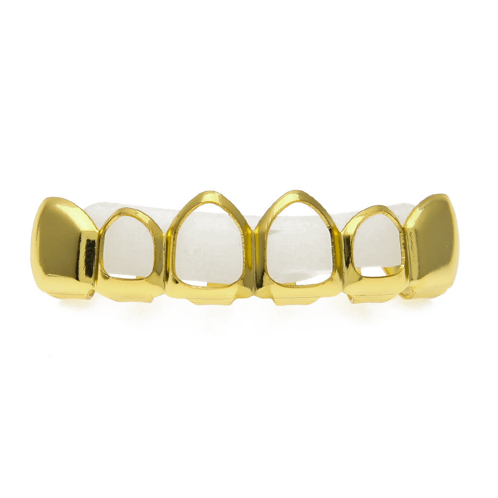 Hip-hop polished braces with gold electroplating