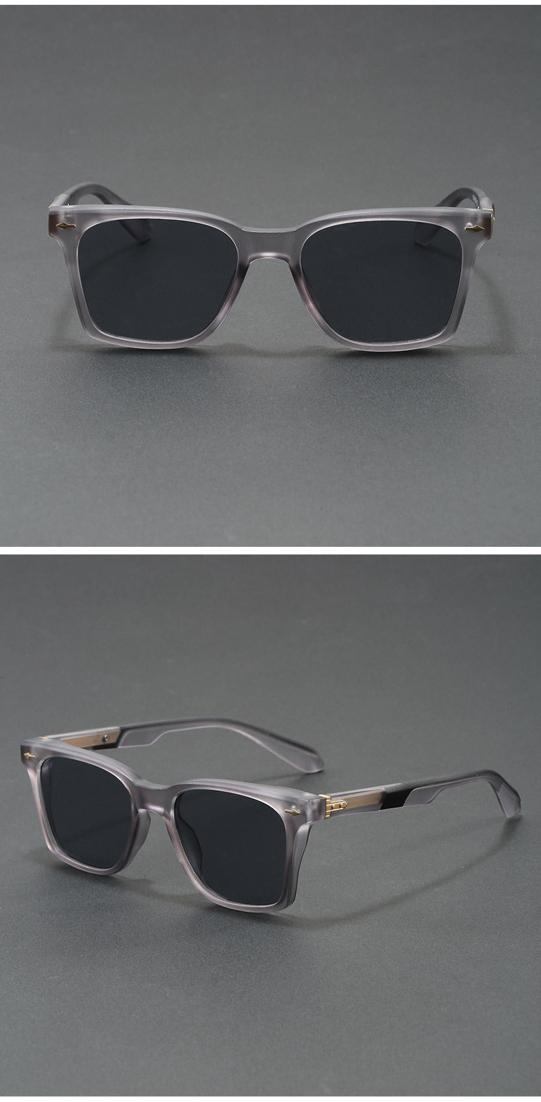 Retro luxury square polarized sunglasses