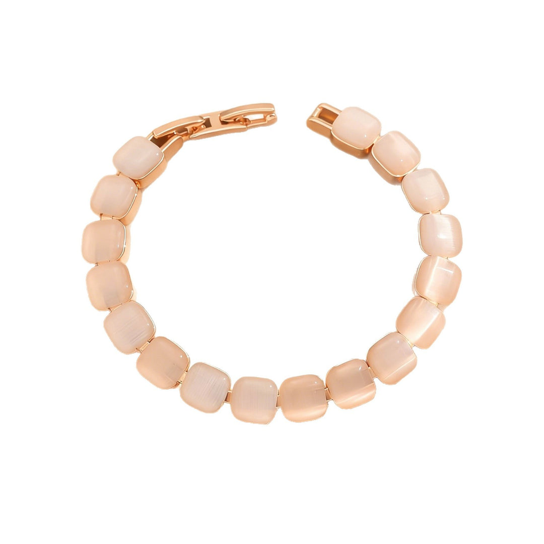 Rose Gold Geometric Cat's Eye Bracelet