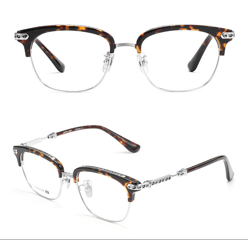 Trendy eyebrow pure titanium eyeglass frame