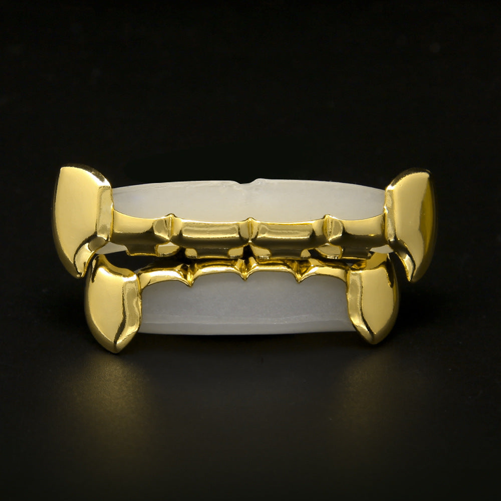 Hip-hop polished braces with gold electroplating