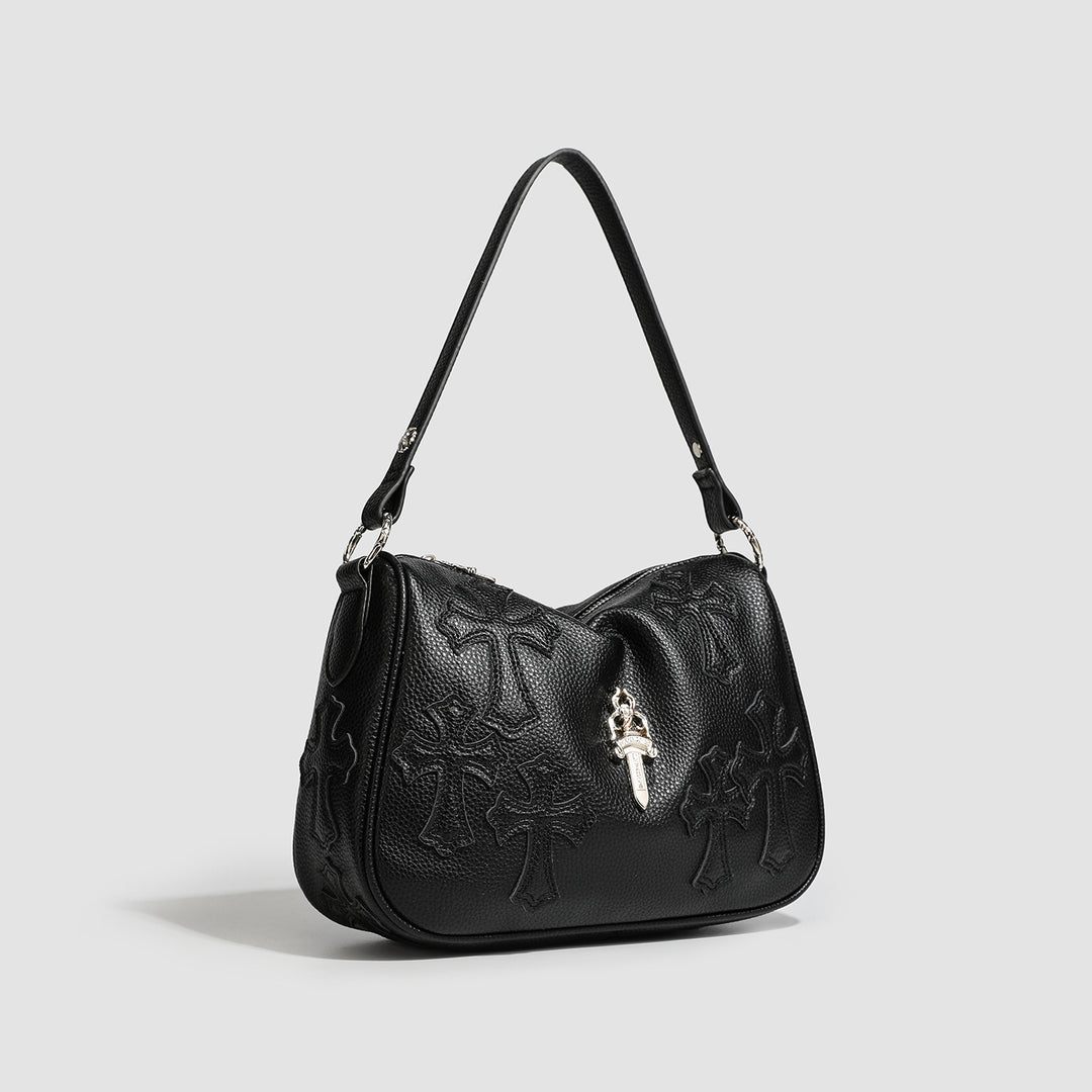 Chrome Hearts Sword Embroidered Cross Shoulder Bag