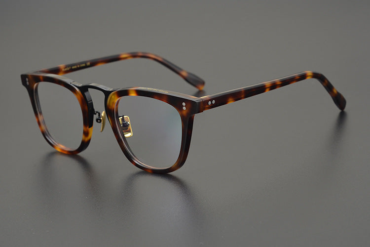 Bold Square Frames with Gold Bridge Full-Rim Style for Wider Faces