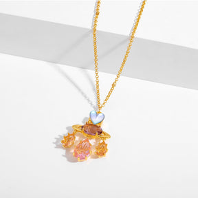 Colored zircon necklace clavicle crystal set ornaments