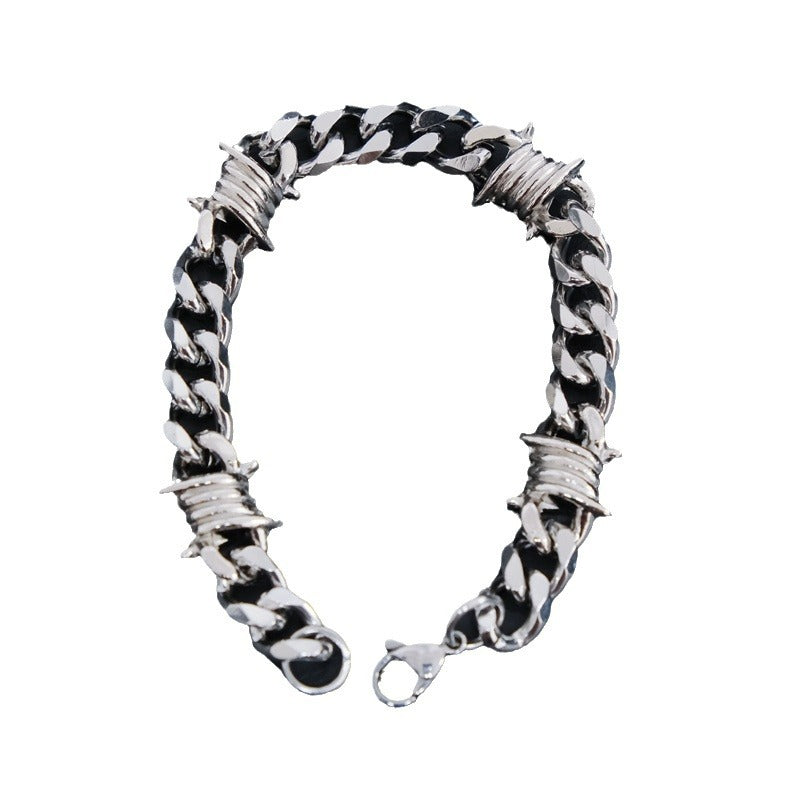 Hip Hop Thorn Cuban Chain Titanium Steel Necklace