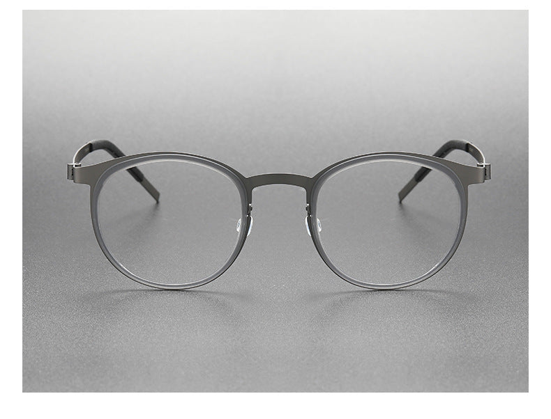 retro Screwless round frame glasses