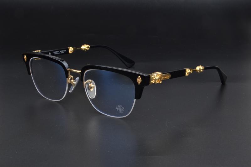 Chrome Hearts sword themed literary semi rimmed glasses