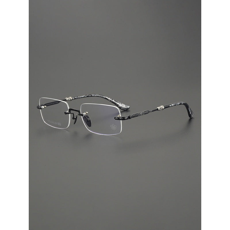 Chrome Hearts Refined Engraved Rimless Eyeglasses