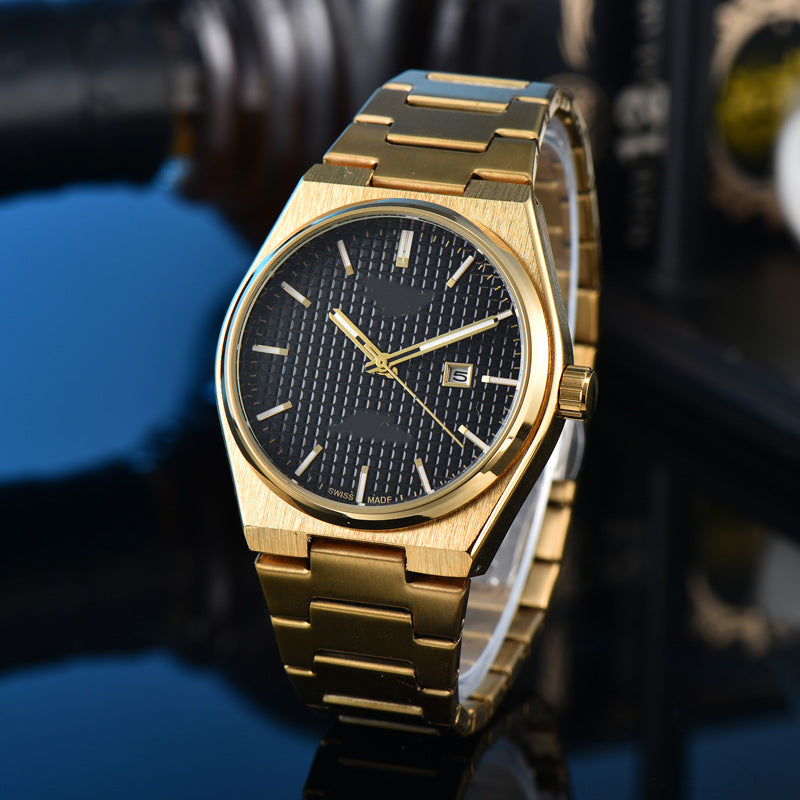 Classic Simple and Generous Solid Steel strap Watch
