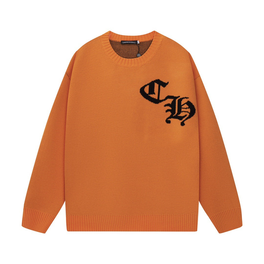 Chrome Hearts horseshoe-style crew neck wool sweater