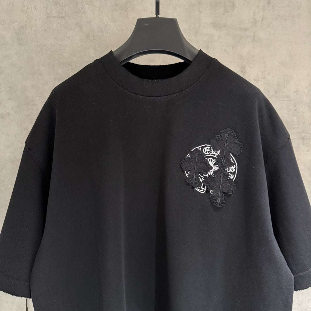 Chrome Hearts Embroidered Distressed Short-Sleeve T-Shirt