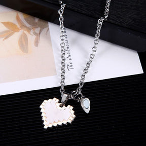 Couple attract bestie necklace love mosaic magnetic pendant