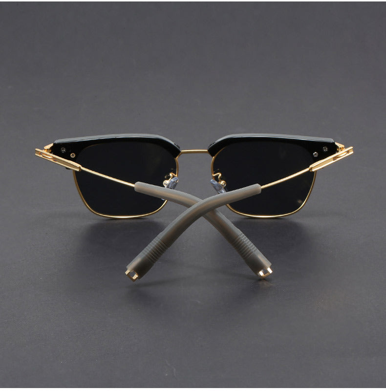 Classic half-rimmed browline Clubmaster sunglasses