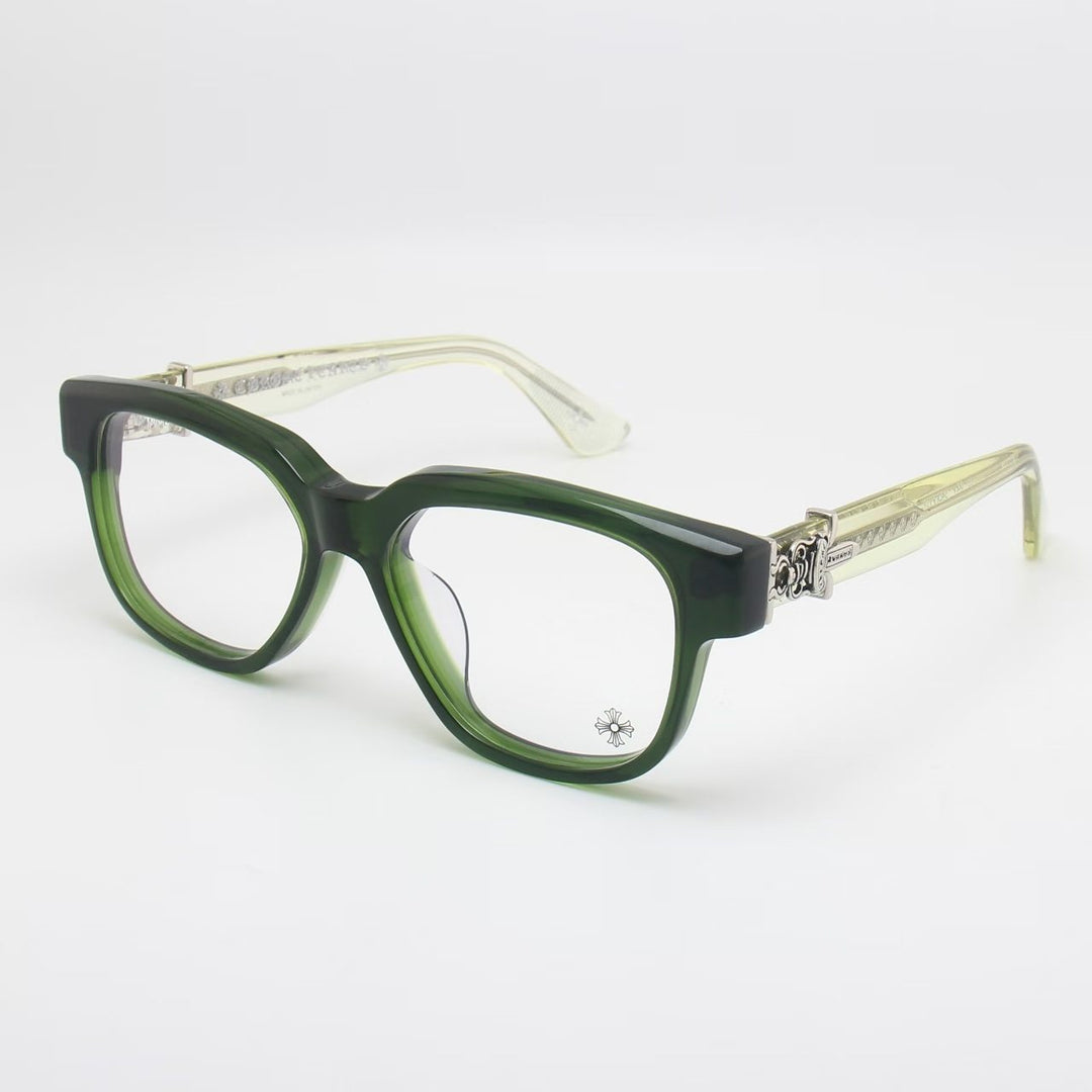 Chrome Hearts exquisitely carved pattern large-frame eyeglasses