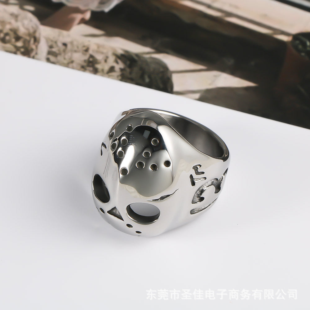 Faceless Punk Skull Titanium Steel Ring