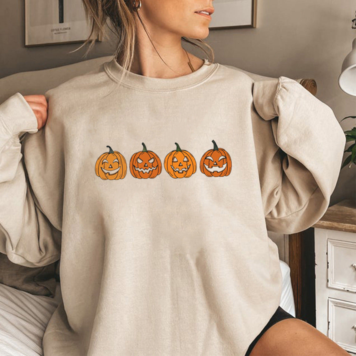 Halloween evil pumpkin head sweatshirt