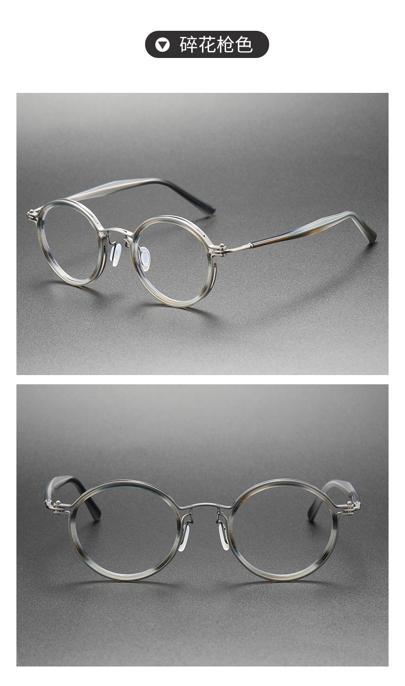 Large round pure titanium eyeglass frames