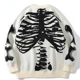 Skull round neck long sleeve sweater