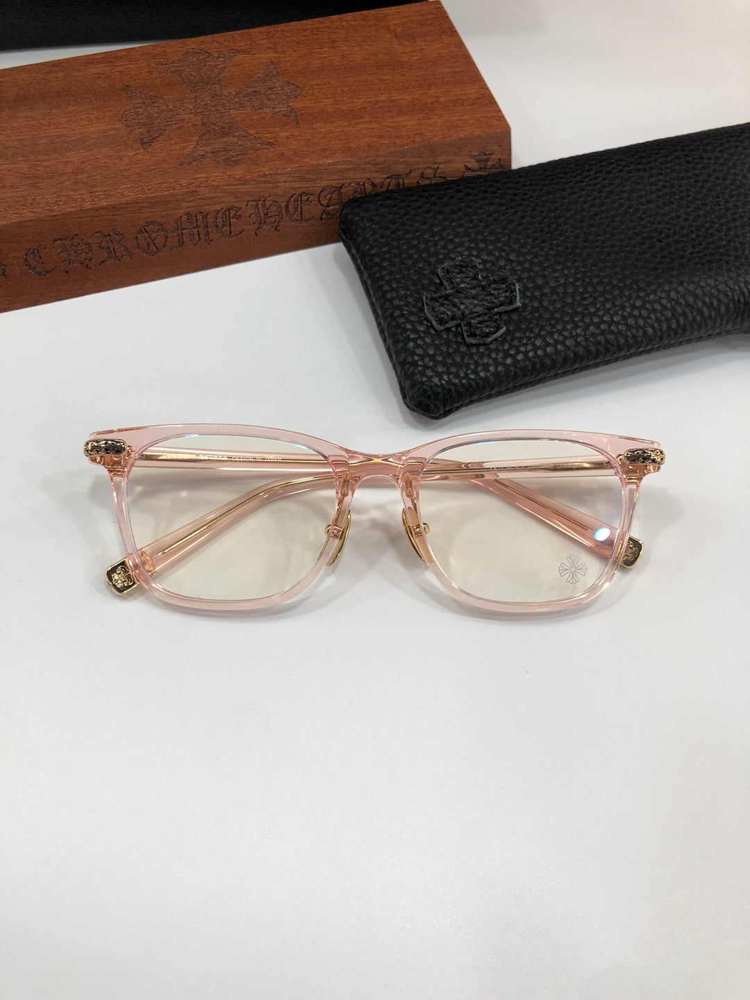 Chrome Hearts stylish thick rim square frame artistic glasses