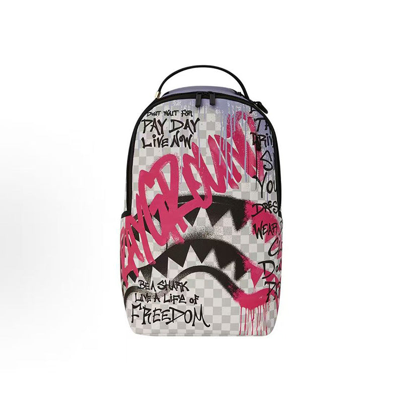 Shark Mouth Graffiti Casual Backpack