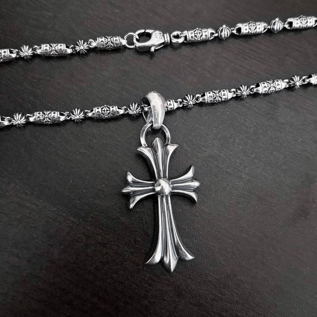 chromen harten kruis anker dominante ketting