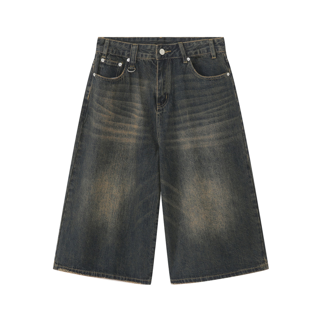 Summer Loose Fit Cropped Straight Leg Denim Shorts