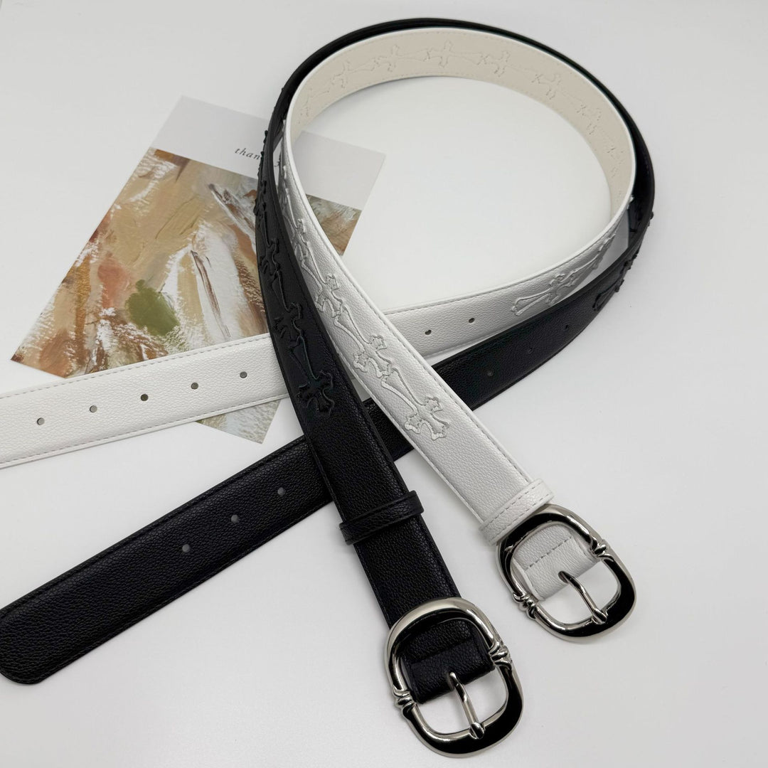 Chrome Hearts Cross-Motif Classic Leather Belt