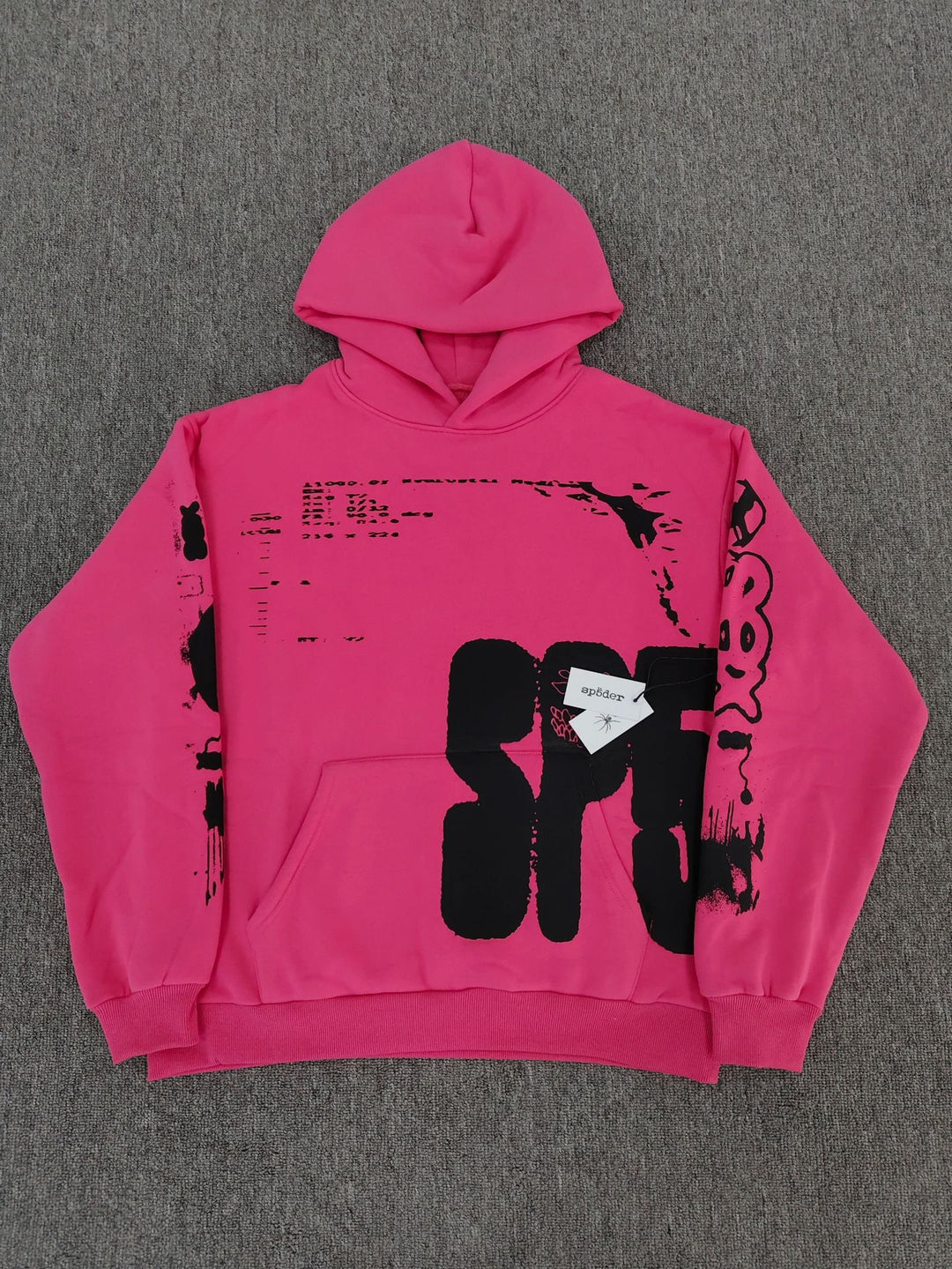 Sp5der Foam Print Spider Thick Fleece Hoodie
