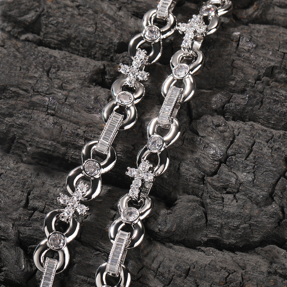 12mm Infinity Cross Necklace with Spring Clasp
