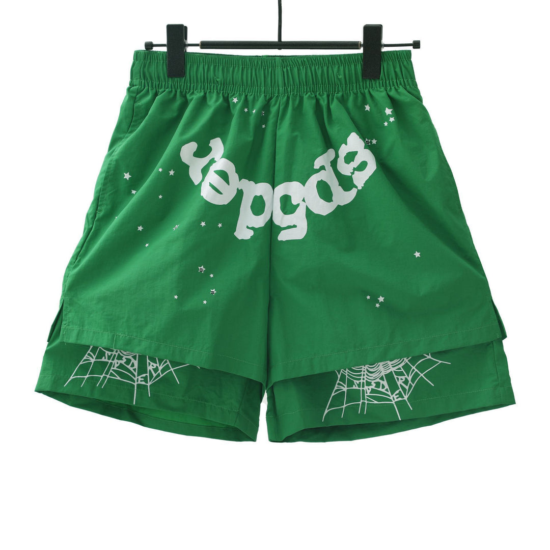 Sp5der Foam Letter 555 Shorts Sweatpants