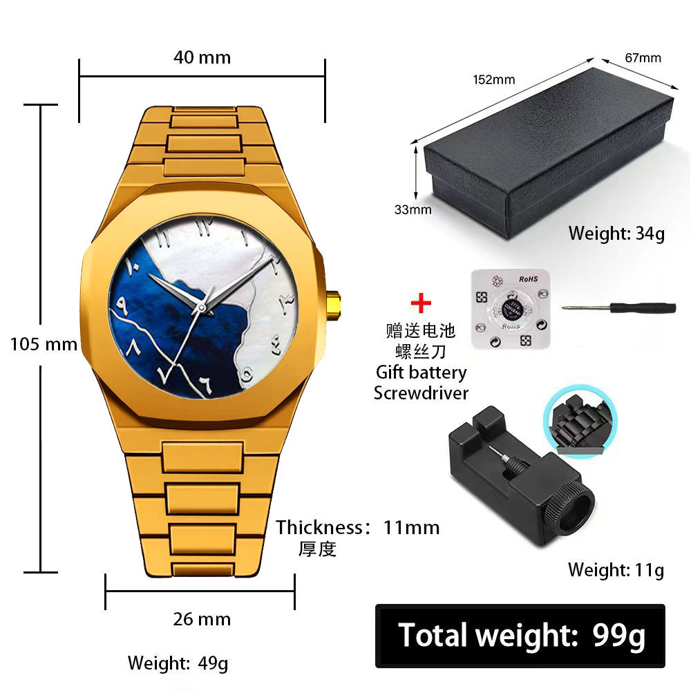 Sports-Style Waterproof Plastic Watch with Arabic Numerals