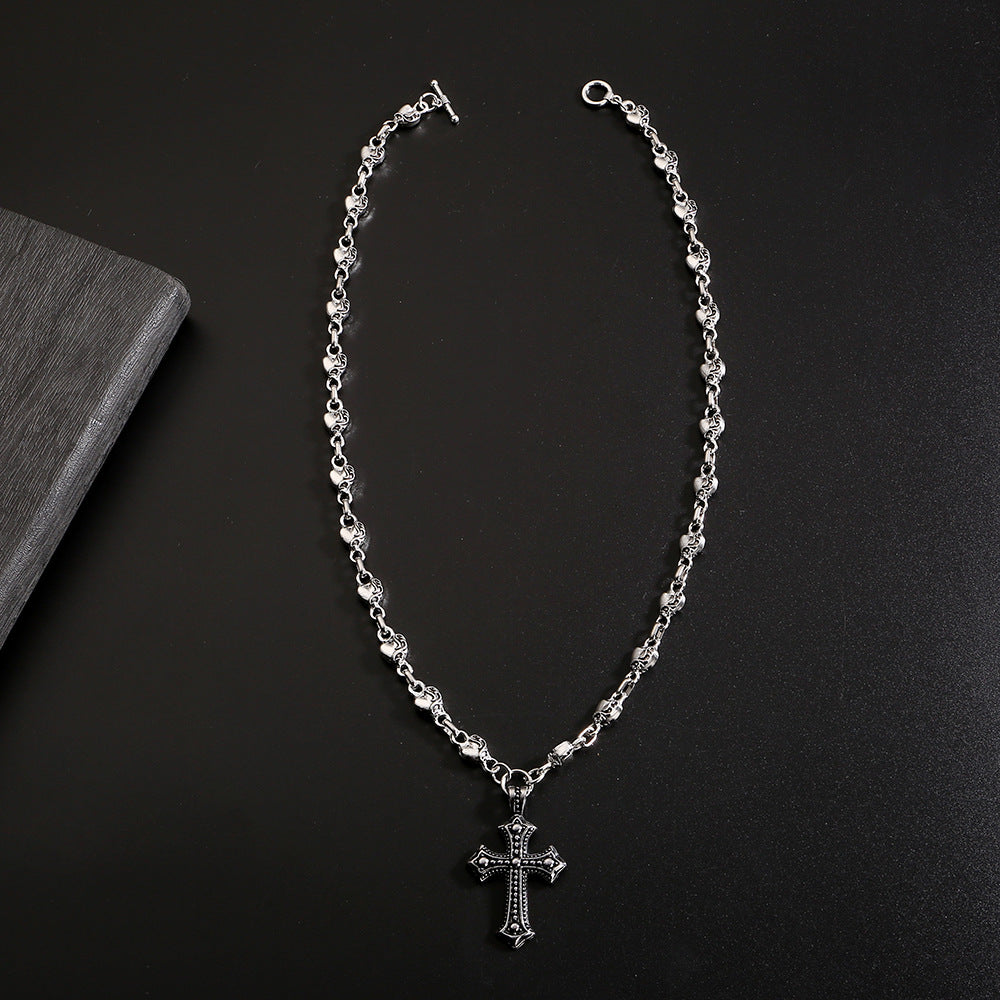 Chrome Hearts Style Dark Cross Necklace