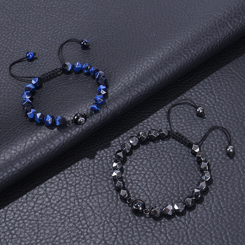 Obsidian Photo projection Customized Bracelet