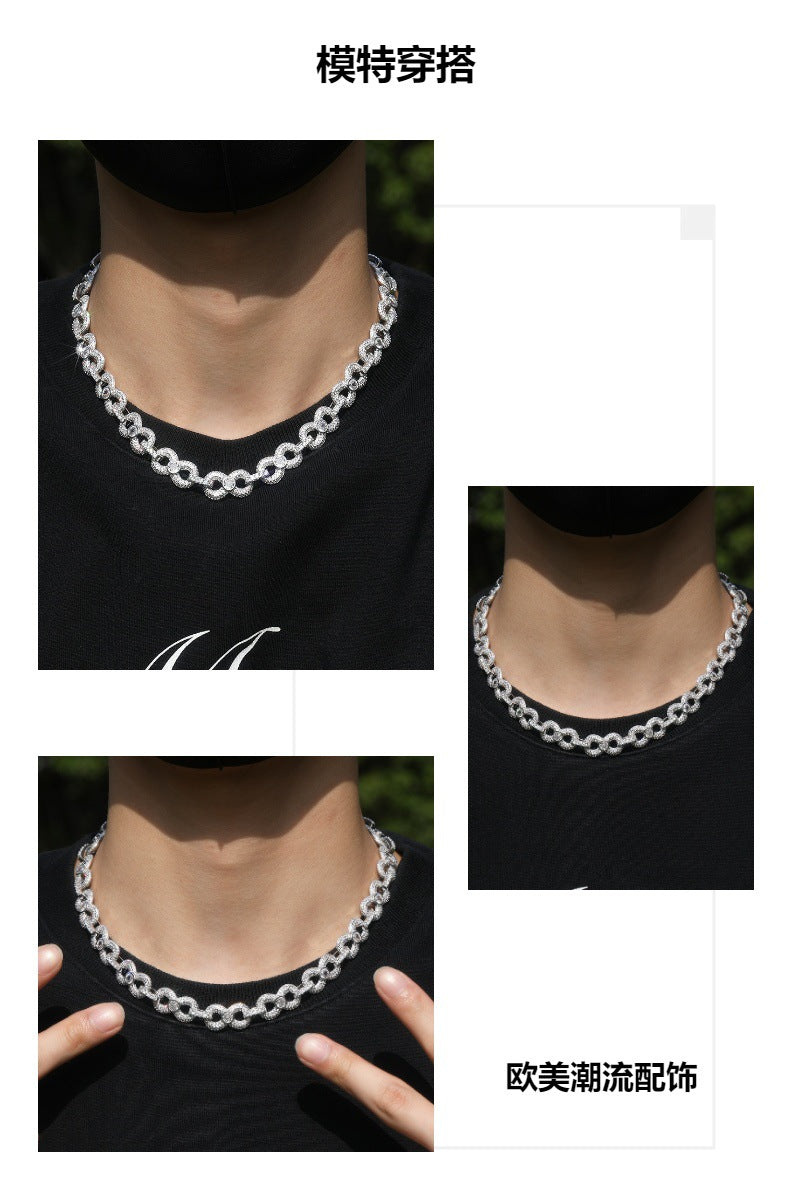 Fully Iced-Out 16mm Infinity Figure-8 Chain Necklace